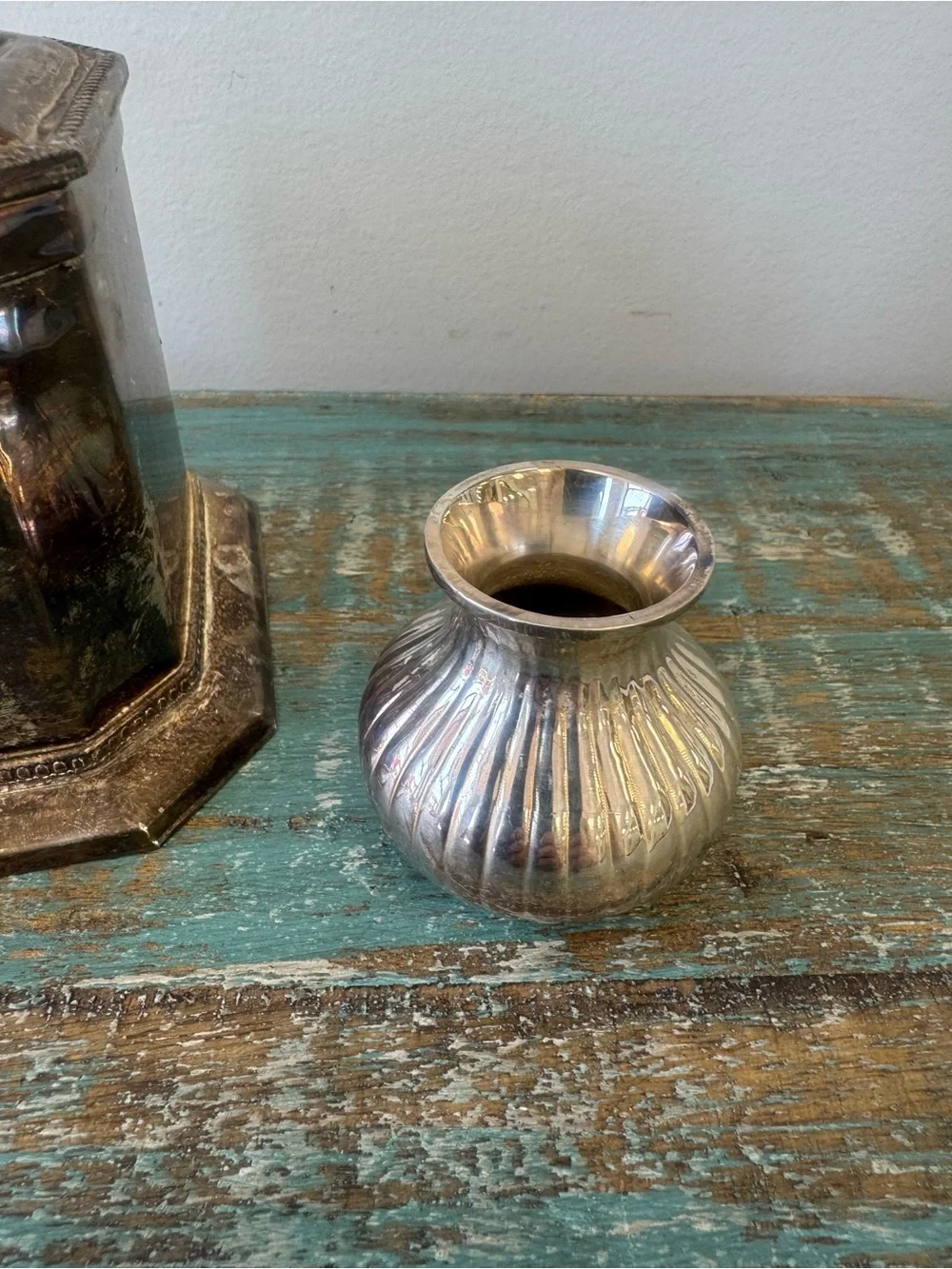 RESTORATION HARDWARE small silver plated bud vase